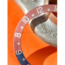 ROLEX 1675 RED BACK VINTAGE 1969 PATINATED BEZEL INSERT FADED PEPSI RED BLUE GMT MASTER 1675,16750 WATCH INLAY PART