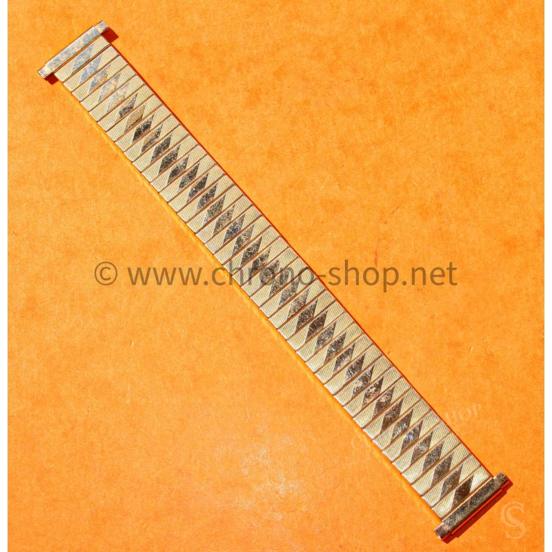 Gay Frères Vintage 70s Bracelet de montres extensible Gay Frères Sprint en plaqué or jaune 22-17mm