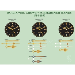 Rolex 1954 Original Legendary Watch handset gilt hands Submariner 6200 KING SUB Gilt Original for sale