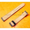 ZRC Mens Crocodile Grain Leather Navy Blue 16mm Crococalf Leather Watch Strap with tang buckle