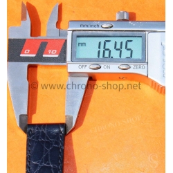 Bracelet cuir montres crocodile bleu marine ZRC 16mm Crococalf