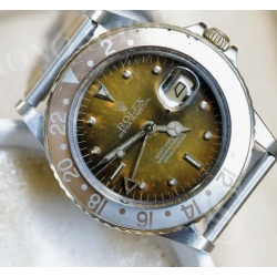 Rolex GMT MASTER NIPPLE DIAL WATCH VINTAGE 16758, 16753 tutone cal 3075, 3175 TARDUST Black Coca Cola color