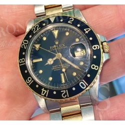 ROLEX GMT MASTER 16753 16758 CADRAN OR NOIR NIPPLE DIAL BEYELER GENEVE