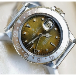 ROLEX RARE CADRAN NOIR COCA-COLA TROPICAL MONTRES VINTAGES GMT MASTER 16753, 16758 NIPPLE DIAL cal 3075, 3175