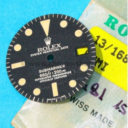 Rolex Authentique Cadran Mark I montres vintages Submariner Date 1680 Mk 1 tritium patine jaune calibre 1570