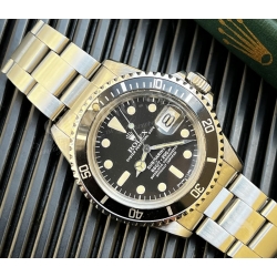 Rolex Authentique Cadran Mark I montres vintages Submariner Date 1680 Mk 1 tritium patine jaune calibre 1570