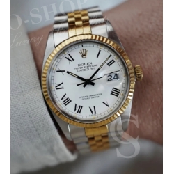ROLEX DATEJUST CADRAN BUCKLEY CHIFFRES ROMAINS BLANC 16013,16018 cal 3035,3135 VINTAGE MONTRES ROLEX DATEJUST
