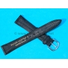 Bracelet Montres Mixte 18mm PECARI VERITABLE SWISS MADE  en cuir veritable pécari couleur noir avec boucle ardillon
