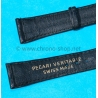 Bracelet Montres Mixte 18mm PECARI VERITABLE SWISS MADE en cuir veritable pécari couleur noir avec boucle ardillon