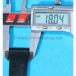 Bracelet Montres Mixte 18mm PECARI VERITABLE SWISS MADE en cuir veritable pécari couleur noir avec boucle ardillon