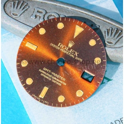 ROLEX RARE CADRAN PATINE COGNAC MONTRES GMT MASTER 16753, 16758 OEIL DU TIGRE EYE OF TIGER cal 3075,3175