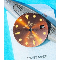 ROLEX RARE CADRAN PATINE COGNAC MONTRES GMT MASTER 16753, 16758 OEIL DU TIGRE EYE OF TIGER cal 3075,3175