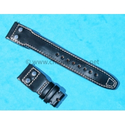IWC Craftmanship Rivets Orange Black leather Cordovan Big Pilot watches 5002,5004,5009, Timezoner,Perpetual Calendar Watch Strap