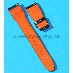IWC Craftmanship Rivets Orange Black leather Cordovan Big Pilot watches 5002,5004,5009, Timezoner,Perpetual Calendar Watch Strap