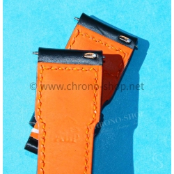 IWC Craftmanship Rivets Orange Black leather Cordovan Big Pilot watches 5002,5004,5009, Timezoner,Perpetual Calendar Watch Strap