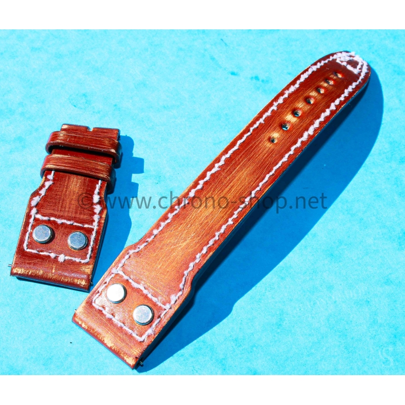 IWC Bracelet Rivets 22mm Cuir cordovan Couleur marron et noir montres hommes Big Pilot 5002,5004,5009,Timezoner,Perpetual