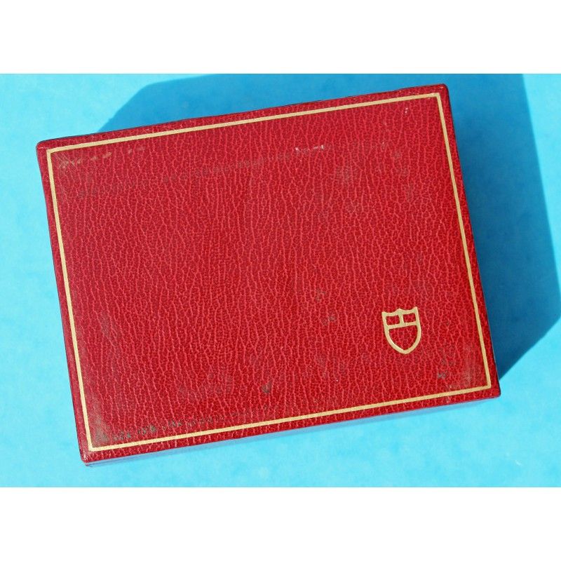 Rare Tudor Medium size leather box Red / burgundy color and wooden from 70's ref 94 00 1