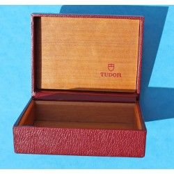 Rare Tudor Medium size leather box Red / burgundy color and wooden from 70's ref 94 00 1