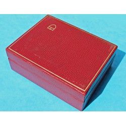 Rare Tudor Medium size leather box Red / burgundy color and wooden from 70's ref 94 00 1