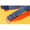 VINTAGE ORIGINAL FADED NAVY BLUE NATO STRAP BRACELET TAN BUCKLE WATCHES 6538,6536,5510,5517,5508