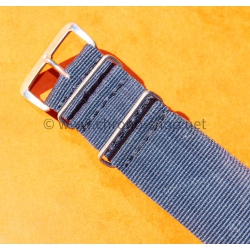 VINTAGE ORIGINAL FADED NAVY BLUE NATO STRAP BRACELET TAN BUCKLE WATCHES 6538,6536,5510,5517,5508