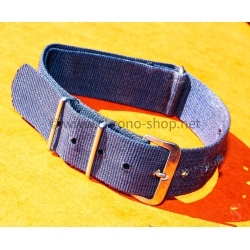 VINTAGE ORIGINAL FADED NAVY BLUE NATO STRAP BRACELET TAN BUCKLE WATCHES 6538,6536,5510,5517,5508