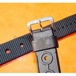 Bracelet vintage caoutchouc perforé noir 21mm Tag Heuer, Aqualeung