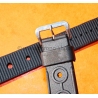 Bracelet vintage caoutchouc perforé noir 21mm Tag Heuer, Aqualeung