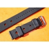 Bracelet vintage caoutchouc perforé noir 21mm Tag Heuer, Aqualeung