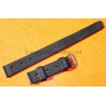 Bracelet vintage caoutchouc perforé noir 21mm Tag Heuer, Aqualeung