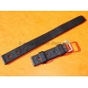 Bracelet vintage caoutchouc perforé noir 21mm Tag Heuer, Aqualeung