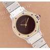 Cartier Santos Ronde Authentique bracelet 12mm or acier ref 01/93 neuf de stock montre vintage Cartier
