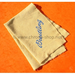 Breitling Vintage 70s Watch Cloth  Beige and blue Chamois Microfiber Soft Cleaning Fabric