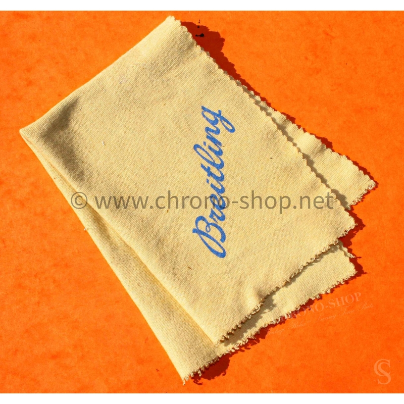 Breitling Vintage 70s Watch Cloth  Beige and blue Chamois Microfiber Soft Cleaning Fabric