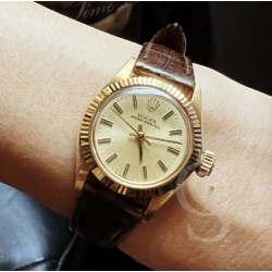 Rolex aiguilles or jaune luminova minutes et heures occasion montres dames Rolex 6719 calibre 2035,2030