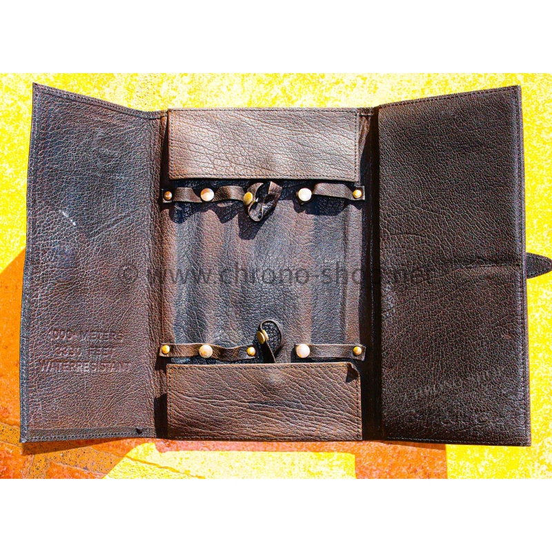 Tag Heuer Pochette rangement documents cuir noir montres de plongée Tag Heuer Super Professional 840.006 Tag Heuer Pochette rangement documents cuir noir montres de plongée Tag Heuer Super Professional 840.006