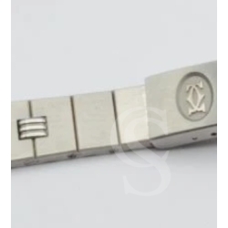 Genuine Cartier Santos Galbee Godron Bracelet Vintage Brushed Steel Link 13,60 mm