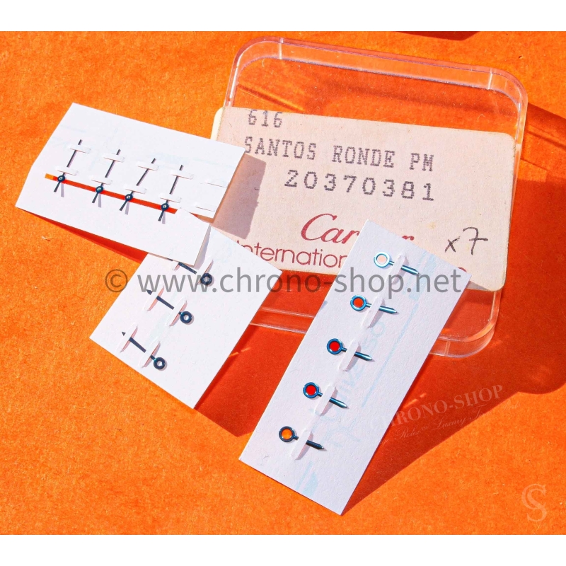 Cartier Vintage Santos Ronde hands Genuine New Cartier lot Blue Hand Set Parts 20370381