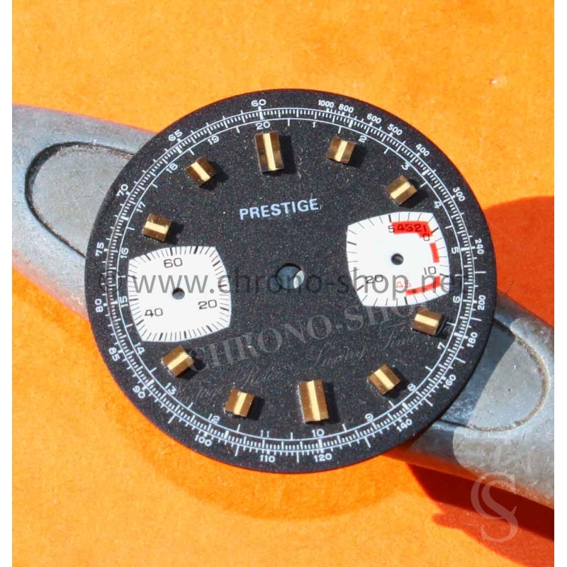 Vintage pièce d'horlogerie 60's Cadran chronographe Noir Prestige 29mm calibre Valjoux 7733 montres vintage