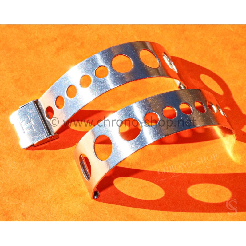 Original 70s Tissot PR516 vintage Steel brushed Bracelet 18mm Rally Sport Straight ends