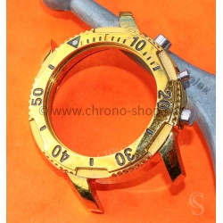 Tissot Carrure boitier plaqué or jaune bipolie lunette graduée tournante montres Chronographe 39mm