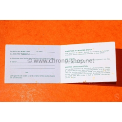 ROLEX VINTAGE 80-90s GARANTIE D'ENTRETIEN PAPIER REVISION VIERGE MONTRES ROLEX Submariner,GMT,Daytona,GMT,Explorer