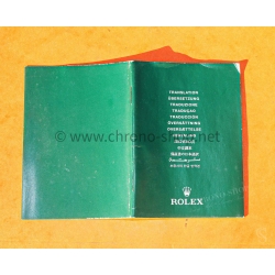 ROLEX LIVRET TRANSLATION MODERNE MONTRES ROLEX OYSTER SUB, MILGAUSS, DAYTONA, EXPLORER ANNÉES 2000 ref 565.01