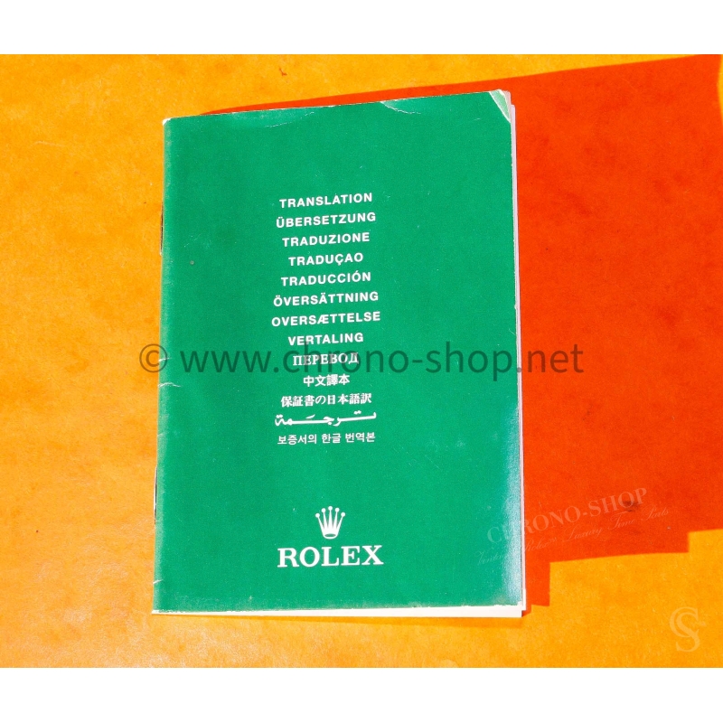 ROLEX LIVRET TRANSLATION MODERNE MONTRES ROLEX OYSTER SUB, MILGAUSS, DAYTONA, EXPLORER ANNÉES 2000 ref 565.01