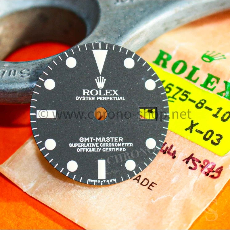 Rolex GMT-Master 1675 Original mat Black Luminova watch Service Dial GMT 1675 Cal auto.1575,1565