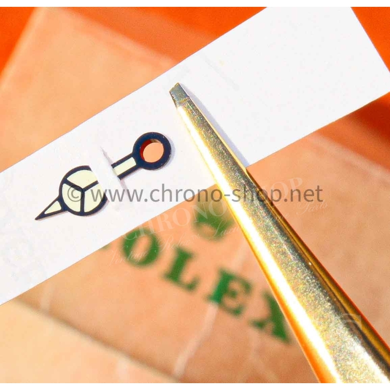 Rolex Genuine Universo zinc‑sulfide Mercedes hours hand blue 9.5mm length Rolex Bubble Back 40's ref 2940, 3065