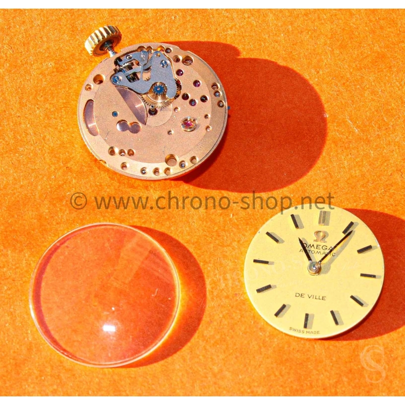 Omega vintage pièces montres dames Omega De Ville cadran,aiguilles,couronne et calibre Omega 671 automatique