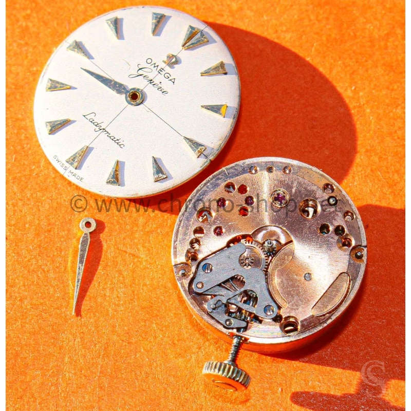 Genuine vintage Omega Genève Ladymatic dial collector's Dial, handset,Crown winder,Omega calibre 455 set