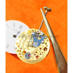 L.U CHOPARD Cie Genève Porcelain white Romans numerals watch part dial, hands, mechanical caliber 17 jewels