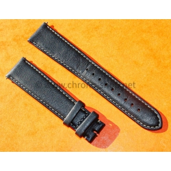 Hanhart PIONEER MonoControl, TwinControl Bracelet en cuir de veau noir 21mm Hanhart Steve Mcqueen 417ES 42mm